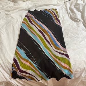 vintage multi colored brown maxi skirt low waist